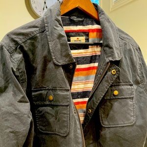 Marine layer Waxed Canvas Trucker Jacket flannel lined